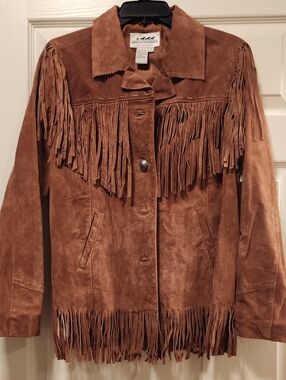 GORGEOUS! Back In The Saddle Chessnut Leather Fringe Jacket